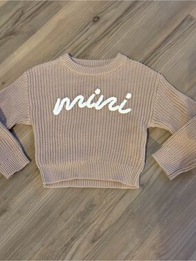 Cozy Tullabee “Mini” Script Knit Sweater Size 2T/3T